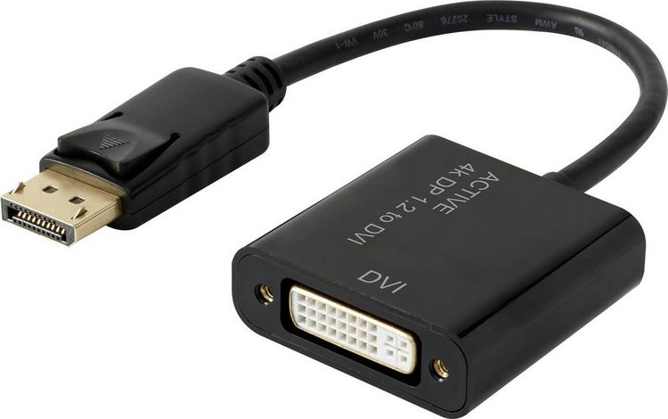 Produktbild: Renkforce RF-4299048 DisplayPort / DVI Adapter [1x DisplayPort Stecker - 1x DVI-Buchse 24+5pol.] Schwarz vergoldete Steckkontakte 10.00 cm