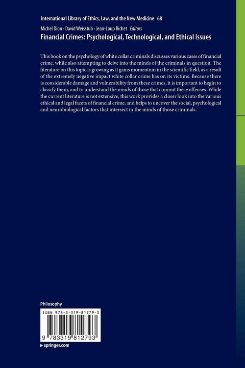 Produktbild: Financial Crimes: Psychological, Technological, and Ethical Issues