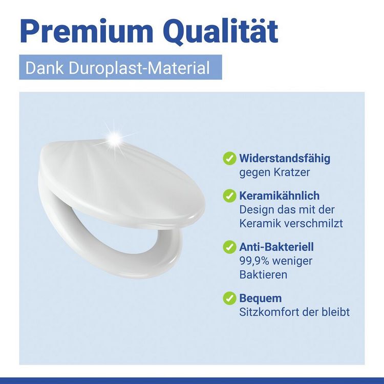 Produktbild: WC Sitz Mod. Muschel, Toilettendeckel mit Absenkautomatik