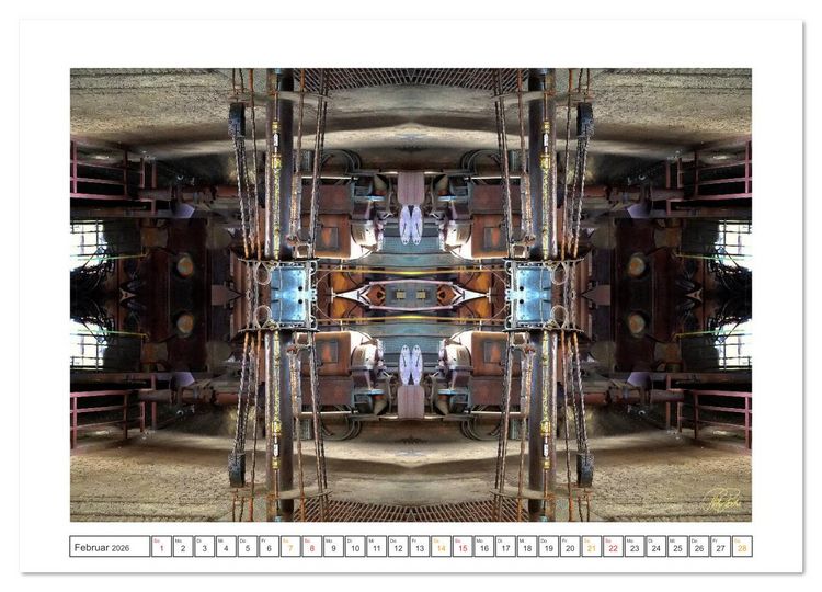 Produktbild: Faszination Spiegelung - Industrie und Technik (Wandkalender 2026 DIN A2 quer), CALVENDO Monatskalender