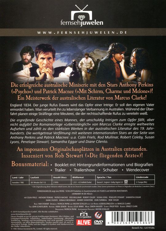 Produktbild: Verbannt in die H&ouml;lle - Die komplette Miniserie (Fernsehjuwelen) [2 DVDs]