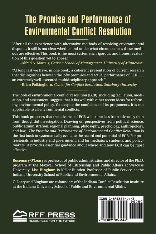 Produktbild: Promise and Performance Of Environmental Conflict Resolution