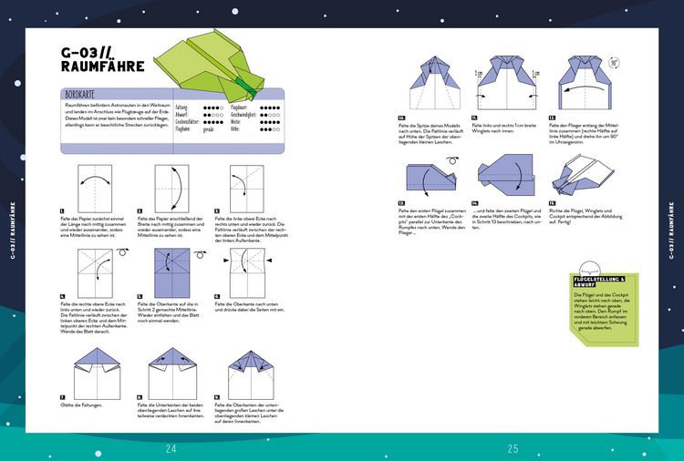 Produktbild: Weltraum-Papierflieger: Mit Faltanleitungen, pfeilschneller Startrampe, supercoolem Sonnensystem-Modell und 55 Motiv-Papieren zum Sofort-Loslegen