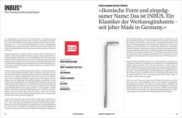 Produktbild: Deutsche Standards &ndash; Marken des Jahrhunderts 2022