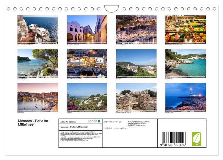 Produktbild: Menorca - Perle im MIttelmeer (Wandkalender 2027 DIN A4 quer), CALVENDO Monatskalender