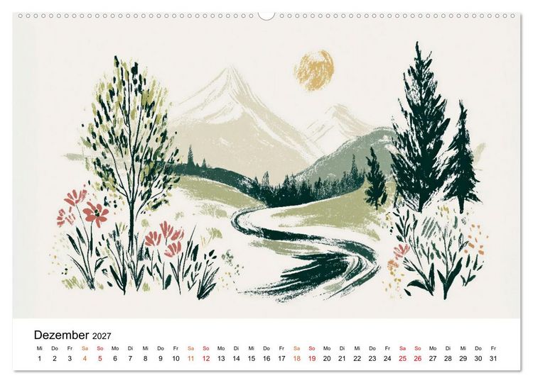 Produktbild: Ein Jahr in sanften Farben (Wandkalender 2027 DIN A2 quer), CALVENDO Monatskalender