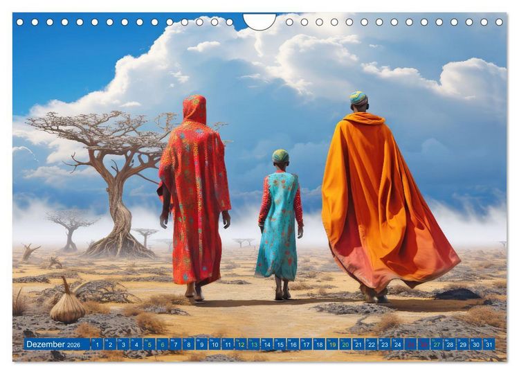 Produktbild: Surrealistische Bilder - Inspiriert von den Massai (Wandkalender 2026 DIN A4 quer), CALVENDO Monatskalender