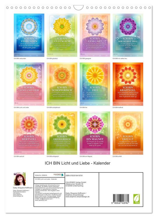Produktbild: ICH BIN Licht und Liebe - Kalender (Wandkalender 2026 DIN A3 hoch), CALVENDO Monatskalender
