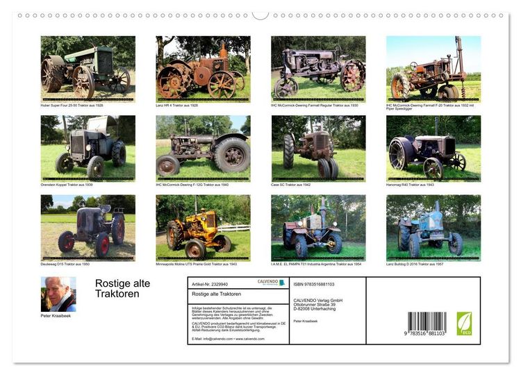 Produktbild: Rostige alte Traktoren (hochwertiger Premium Wandkalender 2027 DIN A2 quer), Kunstdruck in Hochglanz