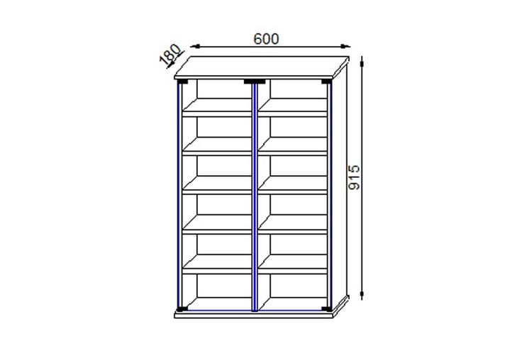 Produktbild: Holz CD DVD Stand Regal Schrank Roma Glast&uuml;r