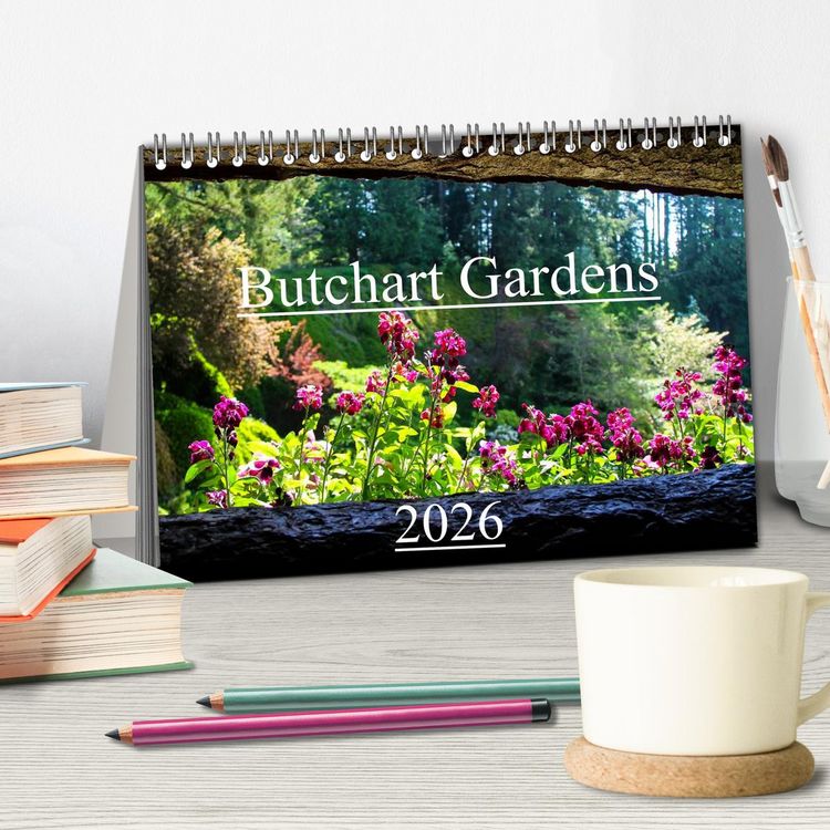 Produktbild: Butchart Gardens 2026 (Tischkalender 2026 DIN A5 quer), CALVENDO Monatskalender