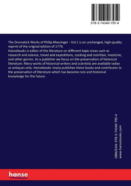 Produktbild: The Dramatick Works of Philip Massinger