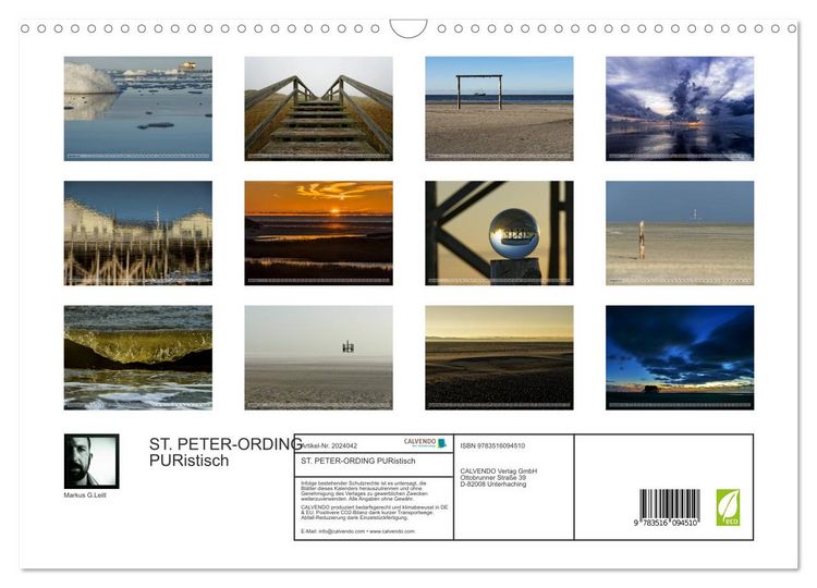Produktbild: ST. PETER-ORDING PURistisch (Wandkalender 2026 DIN A3 quer), CALVENDO Monatskalender