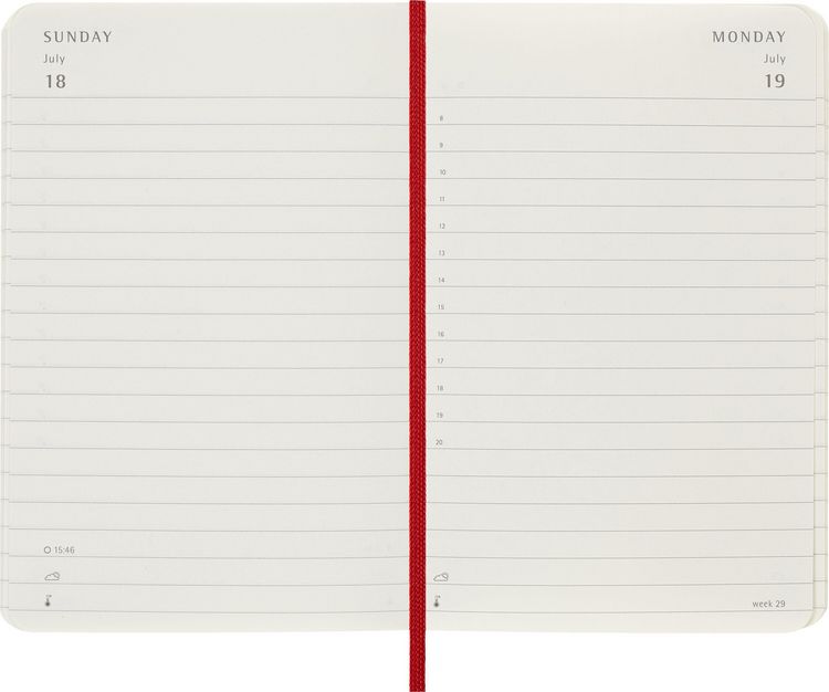 Produktbild: Moleskine 12 Monate Tageskalender 2027, Pocket/A6, 1 Tag = 1 Seite, Weicher Einband, Scharlachrot