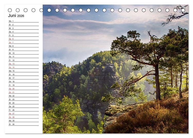 Produktbild: S&auml;chsische Schweiz &ndash; Impressionen (Tischkalender 2026 DIN A5 quer), CALVENDO Monatskalender