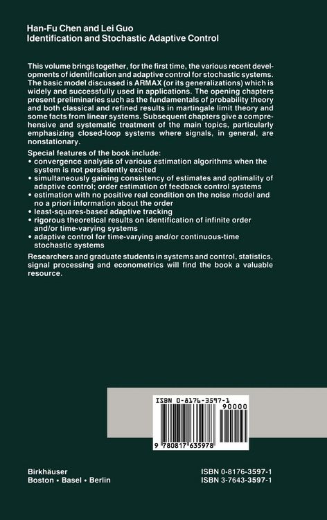 Produktbild: Identification and Stochastic Adaptive Control