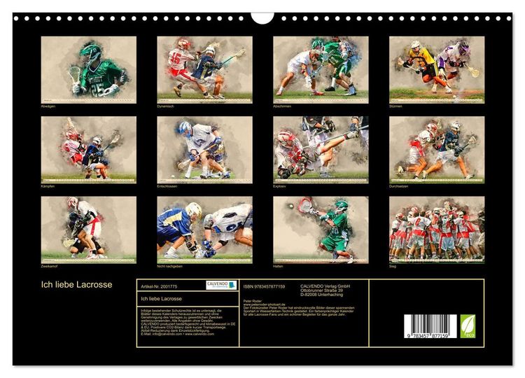 Produktbild: Ich liebe Lacrosse (Wandkalender 2026 DIN A3 quer), CALVENDO Monatskalender