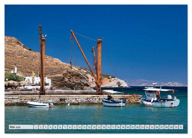 Produktbild: Die Insel Naxos - Ein Traum in blau und wei&szlig; (Tischkalender 2026 DIN A5 quer), CALVENDO Monatskalender