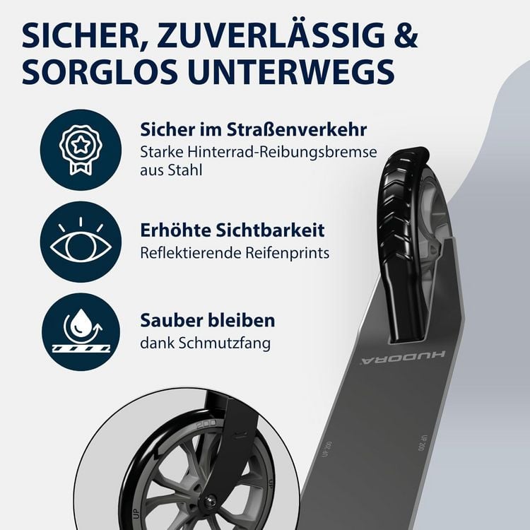 Produktbild: HUDORA 14468 - Scooter Up 200, iron, grau, Alu-Cityroller