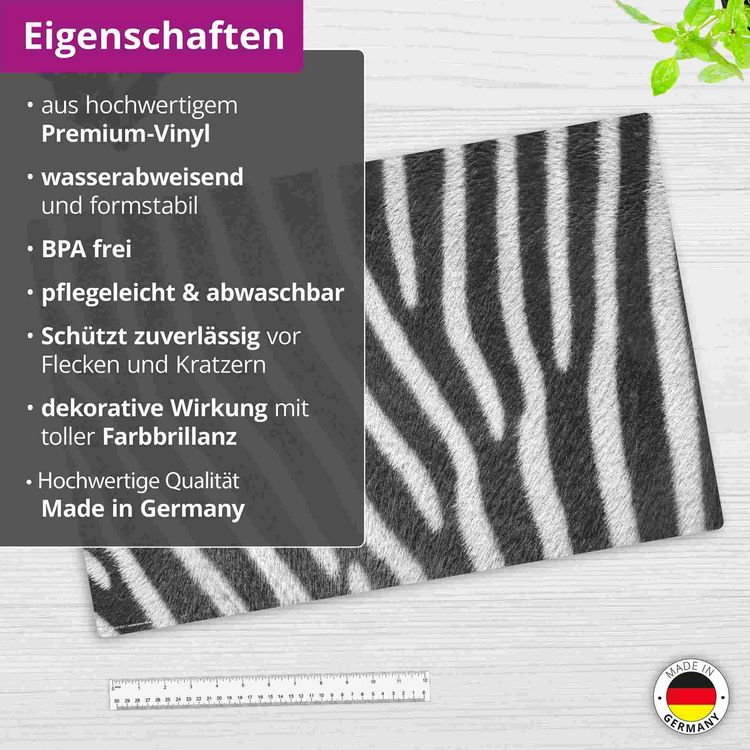 Produktbild: Cover-your-desk Schreibtischunterlage f&uuml;r Kinder und Erwachsene Zebra Muster, aus hochwertigem Vinyl , 60 x 40 cm
