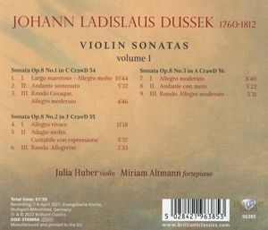Produktbild: Dussek:Violin Sonatas Vol.1