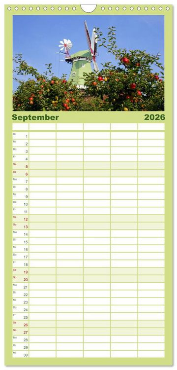 Produktbild: Familienplaner 2026 - Wundersch&ouml;nes "Altes Land" mit 5 Spalten (Wandkalender, 21 x 45 cm) CALVENDO