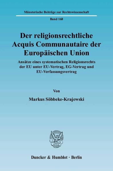 Produktbild: Der religionsrechtliche Acquis Communautaire der Europ&auml;ischen Union.