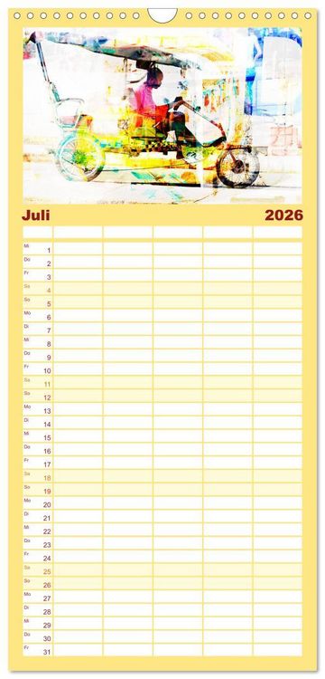Produktbild: Familienplaner 2026 - Kuba anders-Art-ig mit 5 Spalten (Wandkalender, 21 x 45 cm) CALVENDO