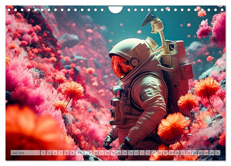 Produktbild: Astronaut - Unterwegs in der Galaxie (Wandkalender 2026 DIN A4 quer), CALVENDO Monatskalender