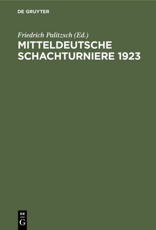 Produktbild: Mitteldeutsche Schachturniere 1923