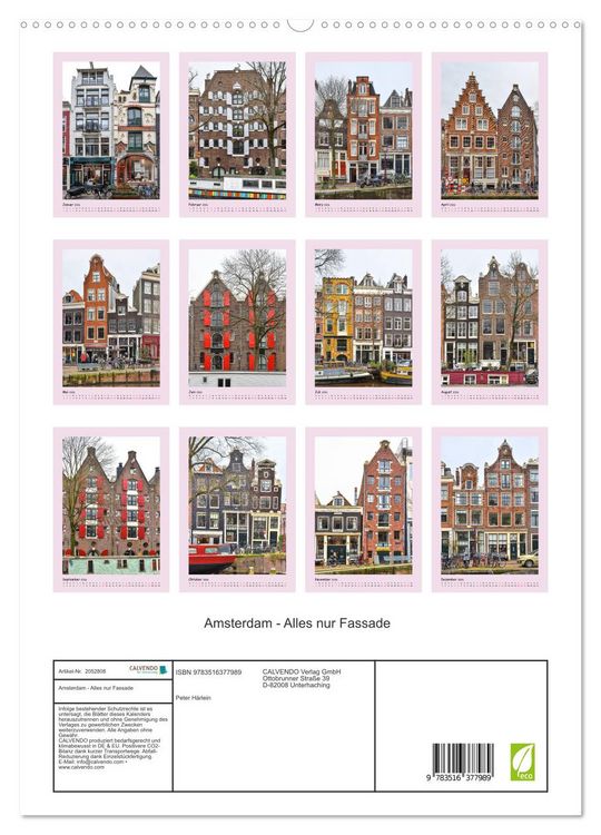 Produktbild: Amsterdam - Alles nur Fassade (hochwertiger Premium Wandkalender 2026 DIN A2 hoch), Kunstdruck in Hochglanz
