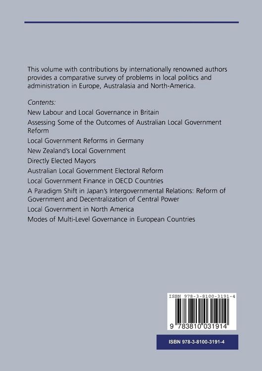 Produktbild: Local Government at the Millenium