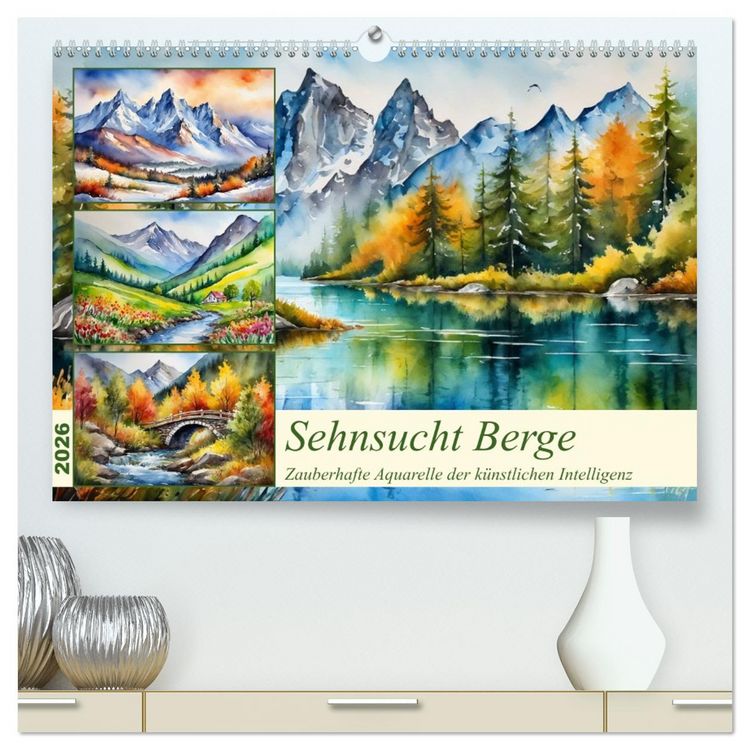 Produktbild: Sehnsucht Berge (hochwertiger Premium Wandkalender 2026 DIN A2 quer), Kunstdruck in Hochglanz