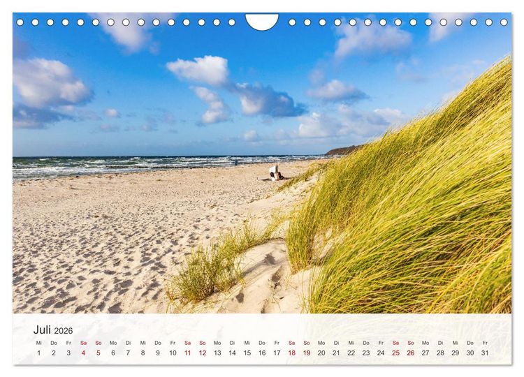 Produktbild: Nat&uuml;rliches R&uuml;gen und Hiddensee (Wandkalender 2026 DIN A4 quer), CALVENDO Monatskalender