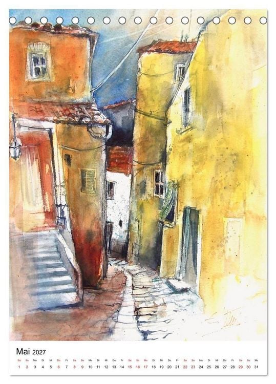 Produktbild: Aquarelle in Hochform (Tischkalender 2027 DIN A5 hoch), CALVENDO Monatskalender