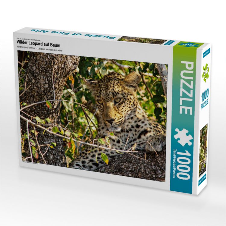Produktbild: CALVENDO Puzzle Wilder Leopard auf Baum | 1000 Teile Lege-Gr&ouml;&szlig;e 64x48cm Foto-Puzzle f&uuml;r gl&uuml;ckliche Stunden