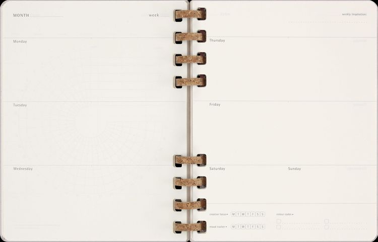 Produktbild: Moleskine Undatierter Life Kalender Mit Spiralbindung, Xl, Wochen-Monatskalender, Fester Einband, Crush Grape