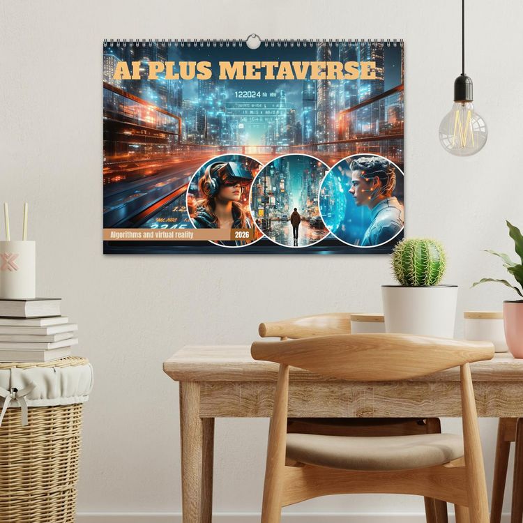 Produktbild: AI PLUS METAVERSE Algorithms and virtual reality (Wall Calendar 2026 DIN A3 landscape), CALVENDO 12 Month Wall Calendar