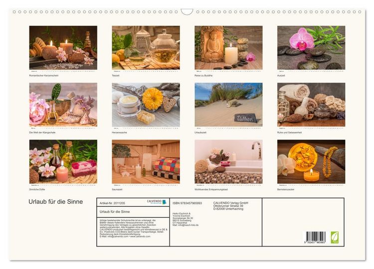 Produktbild: Urlaub f&uuml;r die Sinne (Wandkalender 2026 DIN A2 quer), CALVENDO Monatskalender