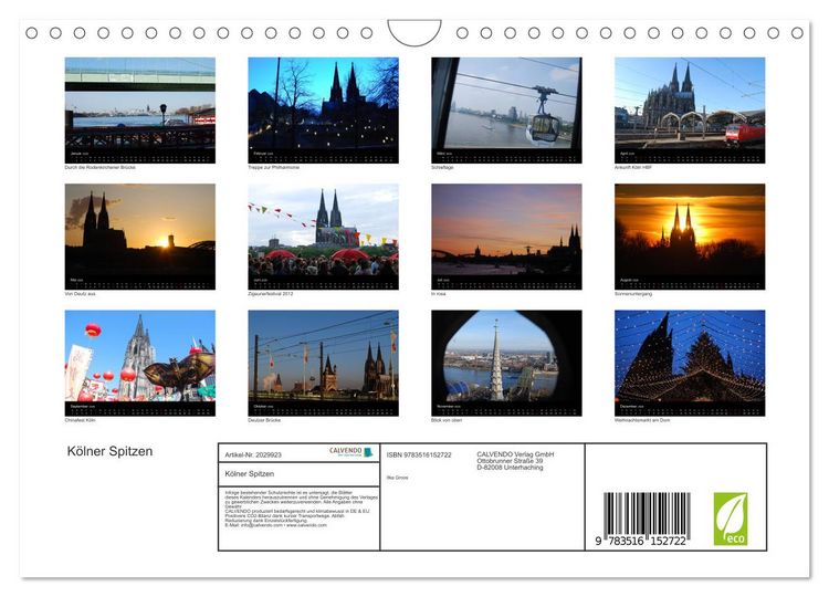 Produktbild: K&ouml;lner Spitzen (Wandkalender 2026 DIN A4 quer), CALVENDO Monatskalender