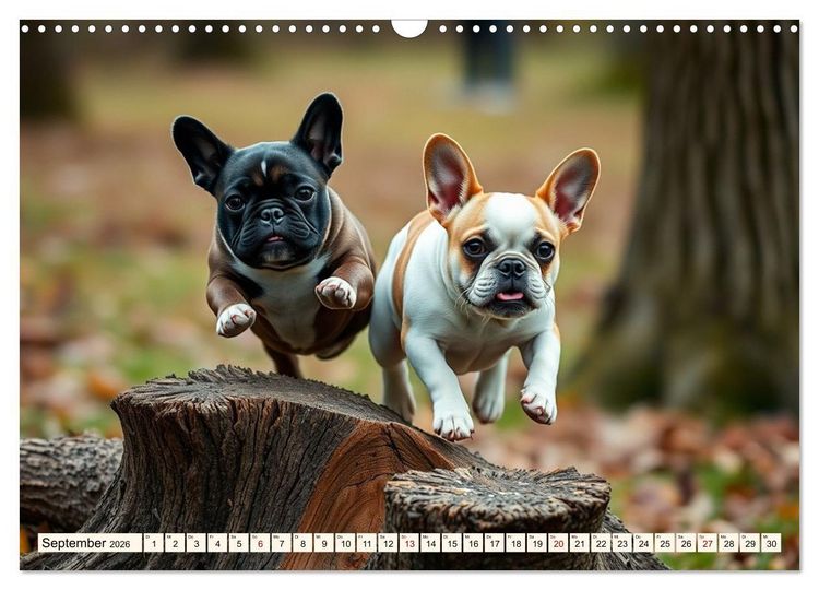 Produktbild: Frenchies in Spiellaune (Wandkalender 2026 DIN A3 quer), CALVENDO Monatskalender
