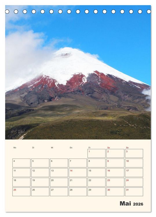 Produktbild: Ecuador - Terminplaner (Tischkalender 2026 DIN A5 hoch), CALVENDO Monatskalender