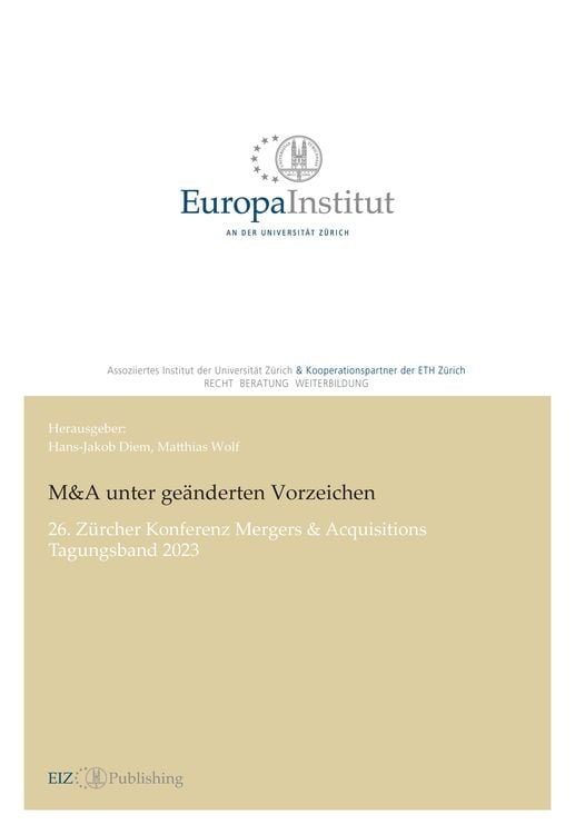 Bild vom Artikel M&A unter geänderten Vorzeichen vom Autor Hans-Jakob Diem