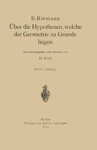 Produktbild: &Uuml;ber die Hypothesen, welche der Geometrie zu Grunde liegen
