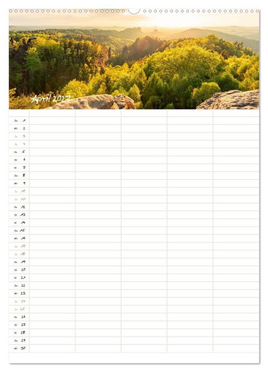 Produktbild: Familienkalender - Wandern im Elbsandsteingebirge (hochwertiger Premium Wandkalender 2027 DIN A2 hoch), Kunstdruck in Hochglanz