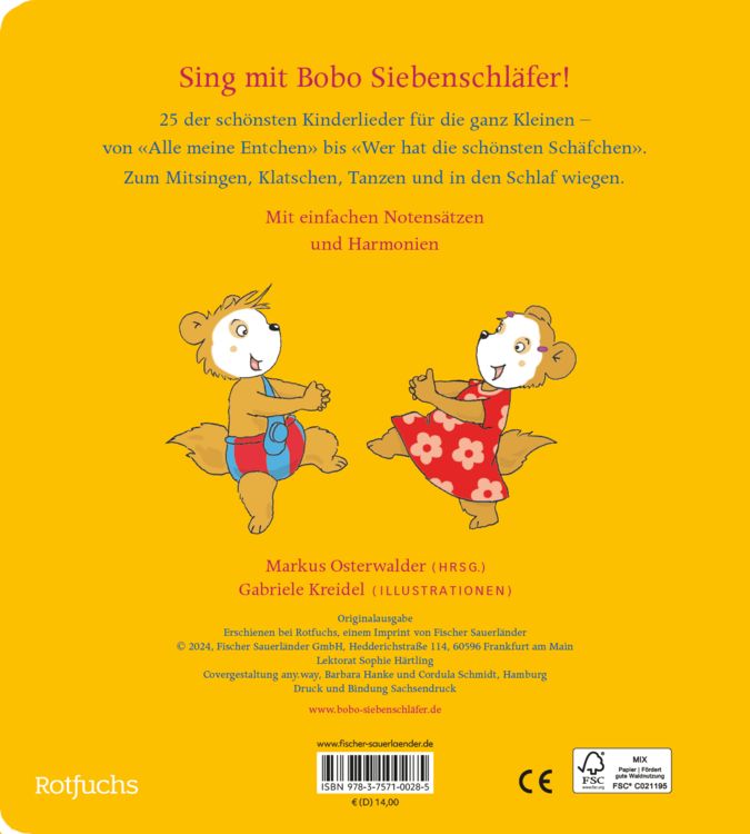 Produktbild: Bobo Siebenschl&auml;fers sch&ouml;nste Kinderlieder