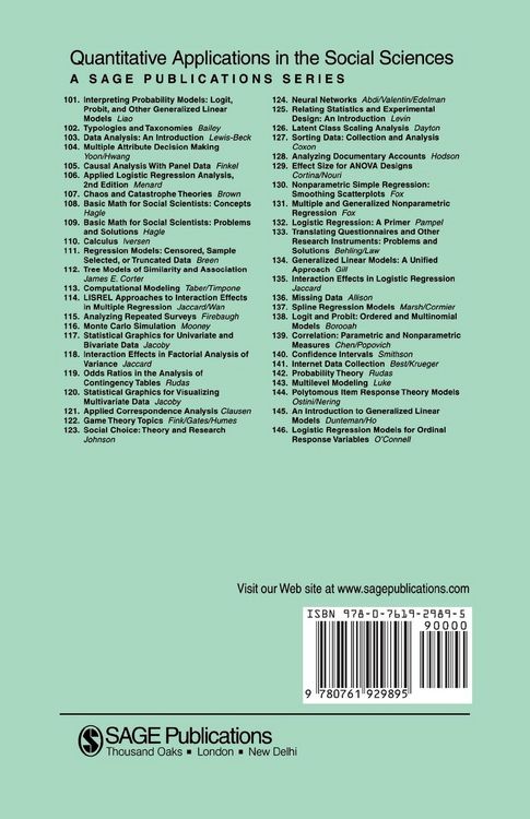 Produktbild: Logistic Regression Models for Ordinal Response Variables