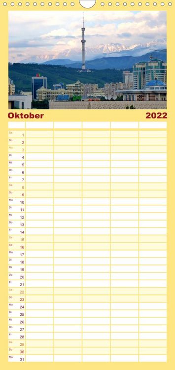 Produktbild: Familienplaner Kasachstan - Eine Bilder-Reise (Wandkalender 2022 , 21 cm x 45 cm, hoch)