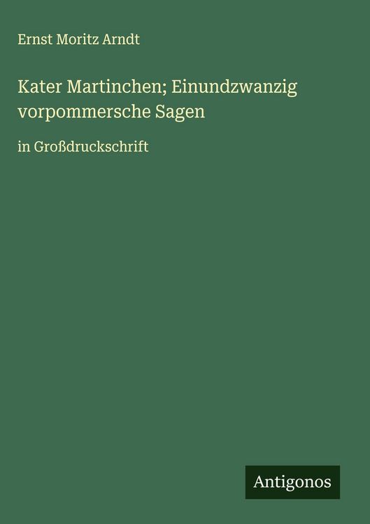 Produktbild: Kater Martinchen; Einundzwanzig vorpommersche Sagen