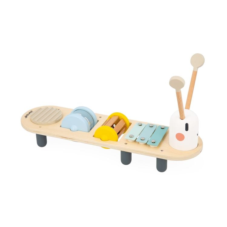 Produktbild: Musikspielzeug Raupe mit 5 Instrumenten &ndash; Holz-Aktivit&auml;tsspiel ab 18 Monaten